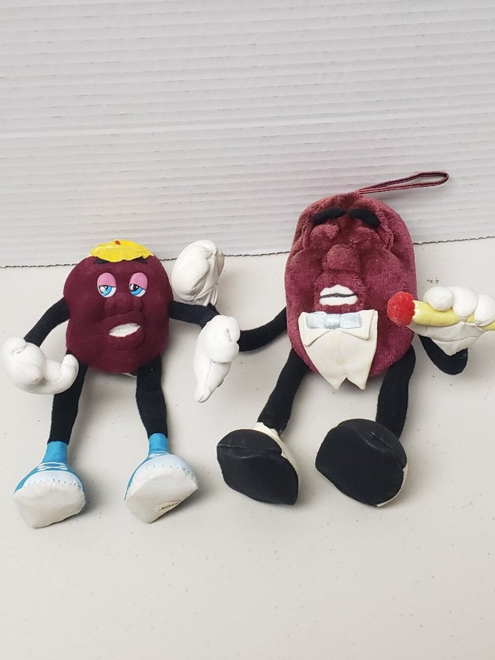 Vintage California Raisins Plush Bendy Toys Set of 2
